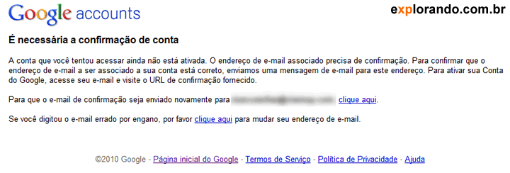 email cadastro orkut