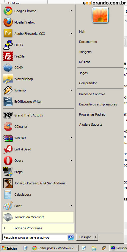 menu iniciar classico