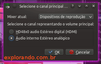 ajustar saída de áudio no KDE