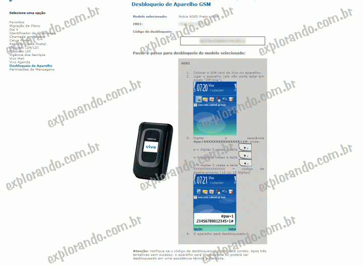 como desbloquear celular da vivo no site