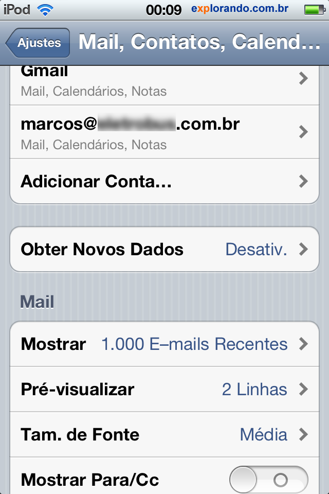 cliente mail ios 1000 emails recentes