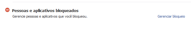 pessoas e aplicativos bloqueados