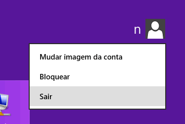 como fazer logoff no windows 8