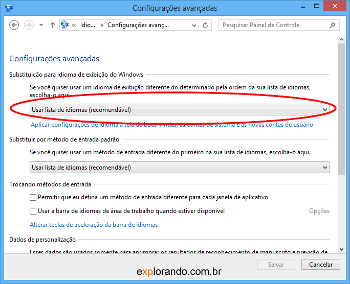 usar lista de idiomas