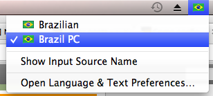 layout de teclado brasileiro no osx