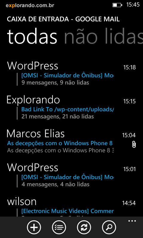 cliente de email do windows phone