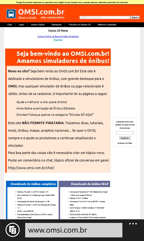 site ruim no windows phone