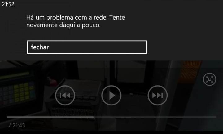 windows phone erro de rede reproduzir videos