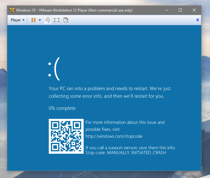 tela azul windows 10 qr code 2