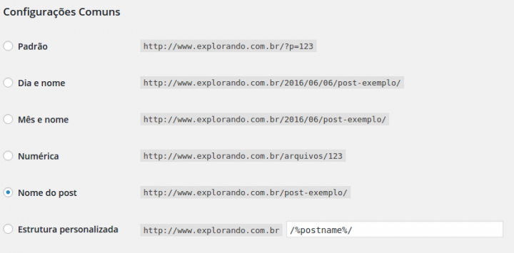 links permanentes do wordpress para o plugin de cache