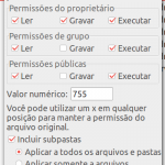 salvar permissoes de pasta no filezilla
