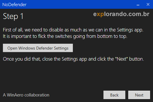 nodennder desativar windows defender 2